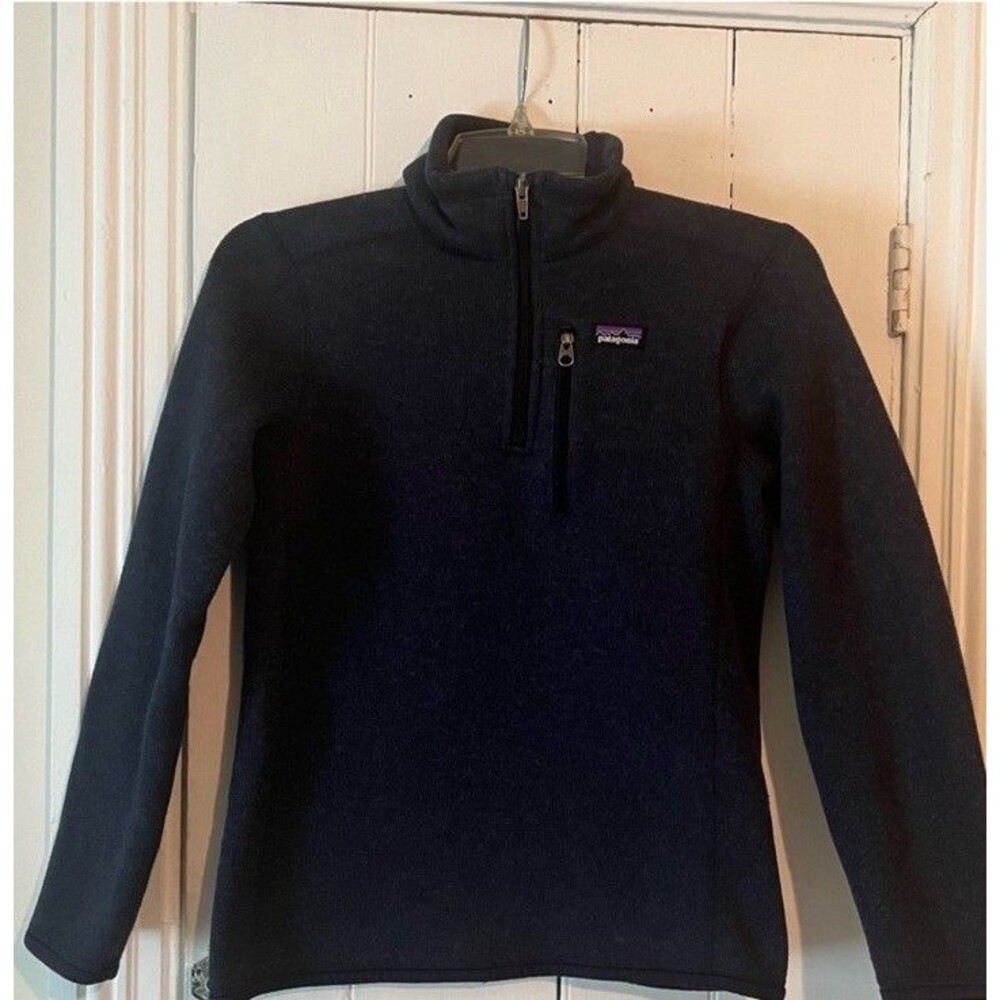 Patagonia Boys Youth Size L Better Sweater 1/4 Zip Fleece Pullover Navy